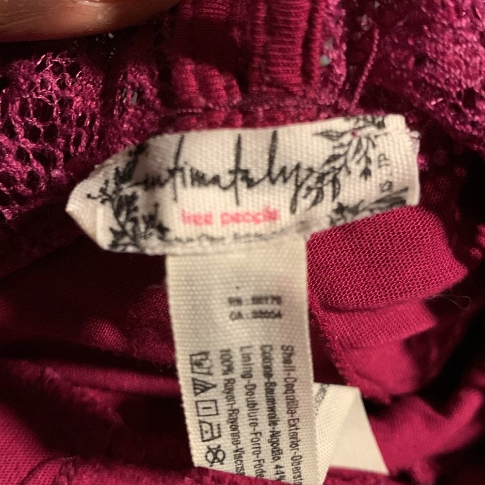 NWOT Free People Magenta Lace Dress Size XS - Picture 4 of 4